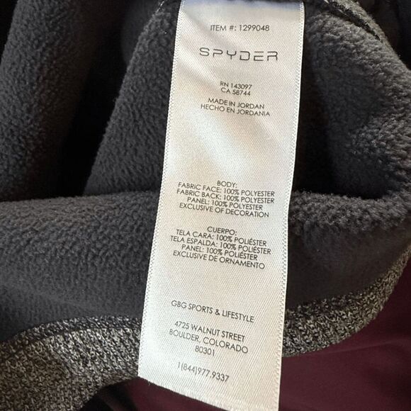 Spyder Men's 1/2 Zip Colorblock Fleece Lined Outbound Sweatshirt Gray Medium - Picture 5 of 8